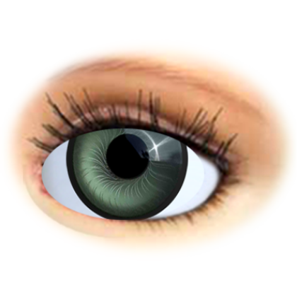 dark rim eyes green